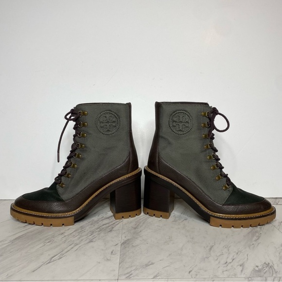 Tory Burch Miller Lug Sole Heeled Lace Up Boot 11M - Picture 7 of 14